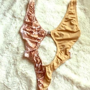 Multi-color snake skin print swim suit